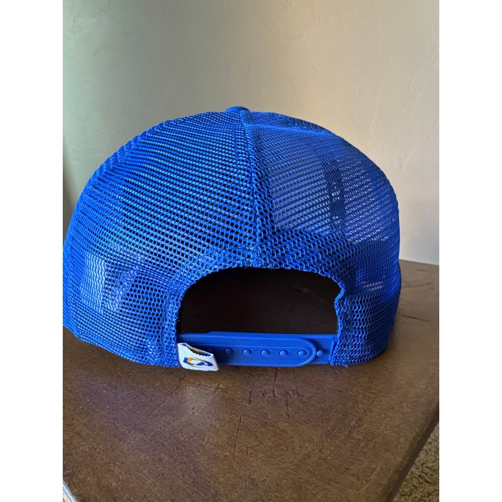 NFL LA Rams New Era 9Fifty Snapback Blue Mesh Embroidered Trucker Hat NWT - Picture 4 of 7